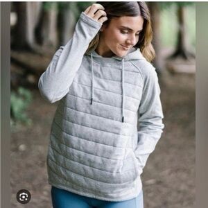 ZYIA ACTIVE COMBO QUILTED HOODIE SWEATSHIRT SIZE LARGE